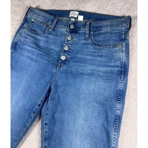 J. Crew Denim Womens Size 31 Jeans Button‎ Fly Frayed Hem Blue Wash Boho